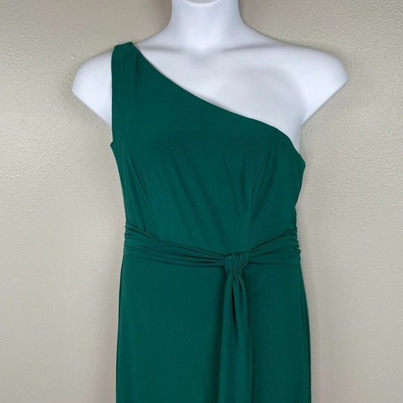 Ieena for Mac Duggal One Shoulder Dress Womens‎ 8 Green Formal Gown 26581 - Picture 2 of 12